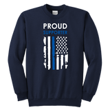 Proud Supporter - Thin Blue Line - Kids Sweatshirt