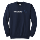 Youth Thin Blue Line "Heartbeat" Sweatshirt - Kids