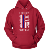 "Honor Respect" Thin Blue Line Flag Hoodie
