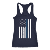 Women's Thin Blue Line Flag - Racerback Tank Top