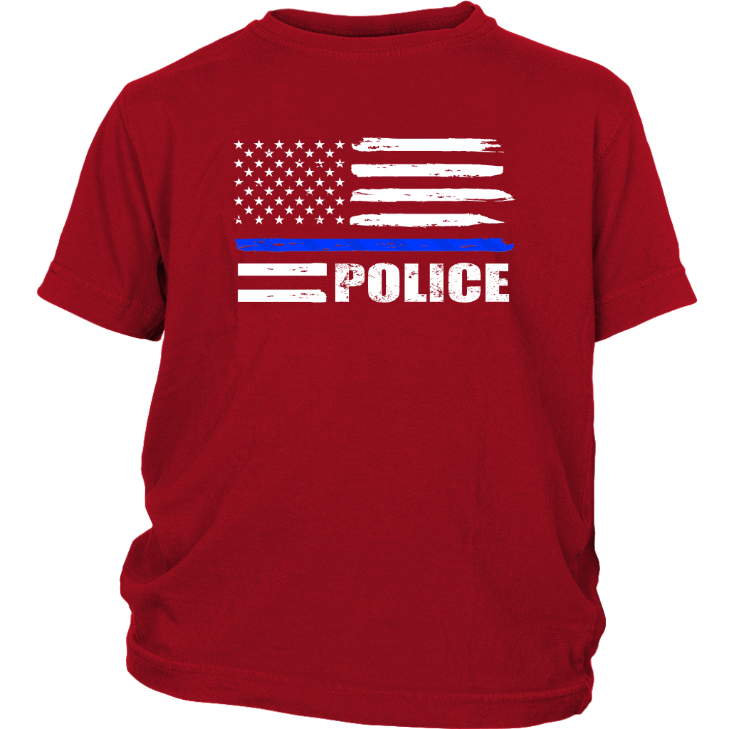 Kentucky Thin Blue Line Police Flag Cop Gifts Men Dad Youth T-shirt