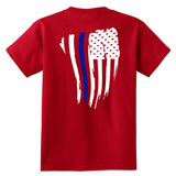 Youth Thin Blue Line American Flag Shirt - Kids