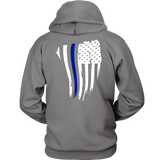 Thin Blue Line American Flag Shirt + Hoodies