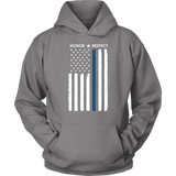 Thin Blue Line Flag Honor Respect Hoodie