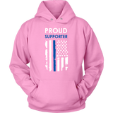 "Proud supporter" - Thin Blue Line Flag Hoodie