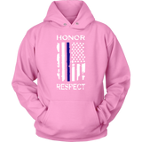 "Honor Respect" Thin Blue Line Flag Hoodie