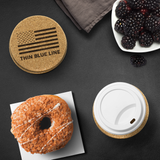 Thin Blue Line - Round Coasters - Set of 4