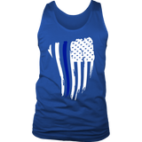 Thin Blue Line American Flag Waving - Tank top