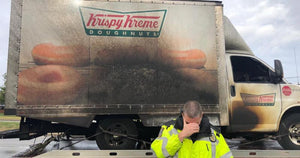 Police post heartbroken pics of Krispy Kreme doughnut truck lost in fire