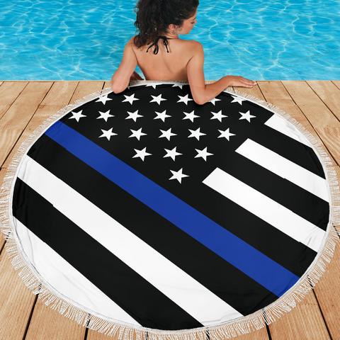 Thin Blue Line Beach Blankets - for Police and Law Enforcement supporters