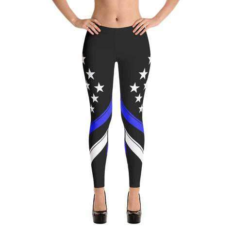 Thin Blue Line Leggings - for Police and Law Enforcement supporters