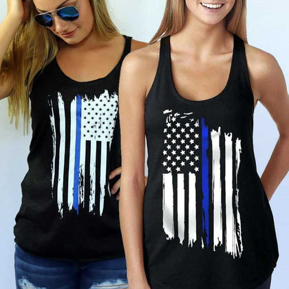 Thin Blue Line Women's Tank Tops - for Police and Law Enforcement supporters