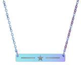 Mockup Necklace A1 - Engravable Star Bar Necklace — Personalized Horizontal Pendant Necklace