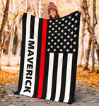 Personalized Thin Red Line Blanket