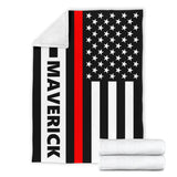 Personalized Thin Red Line Blanket