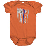 Personalized Thin Blue Line Flag Onesie - MB1