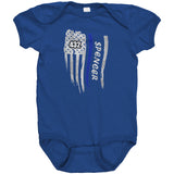 Personalized Thin Blue Line Flag Onesie - GS1