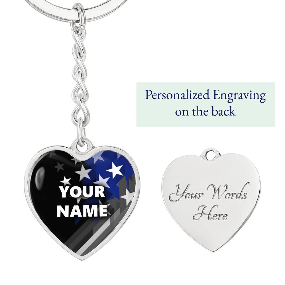 Personalized Keychain - Heart pendant - BR1