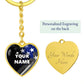 Personalized Keychain - Heart pendant - BR1