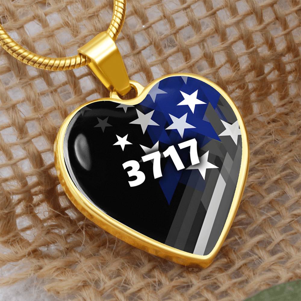 Heart Necklace Thin Blue Line Jewelry Necklace Thin Blue Line