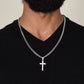 Personalized Steel Cross Necklace - with Cuban Chain - BR1