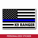 Personalized Sticker - K9 Flag