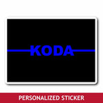Personalized Sticker - Blue Line Name