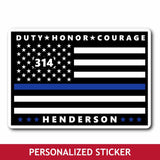 Personalized Sticker - Duty Honor