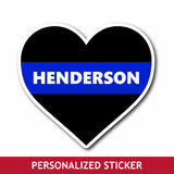 Personalized Sticker - Blue Line Heart