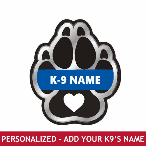 Personalized Sticker - K9 Paw Heart
