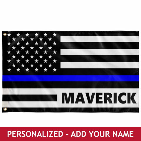 Personalized Flag - Thin Blue Line Flag