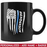 Personalized Mugs - Thin Blue Line Flag