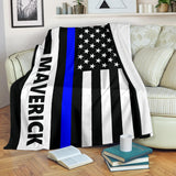 Personalized Thin Blue Line Blanket #1