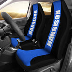 Personalized Car Seat Covers - Blue Line