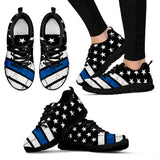 Women's - Thin Blue Line American Flag Sneakers