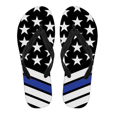 Thin Blue Line Flag Flip Flops/ Slippers