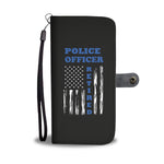 Retired Police Officer - Thin blue line flag - Phone Case Wallet