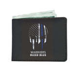 Thin Blue Line skull - Warriors bleed blue - Men's Wallet