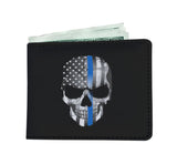 Full Skull Thin Blue Line 2 - Men's Wallet