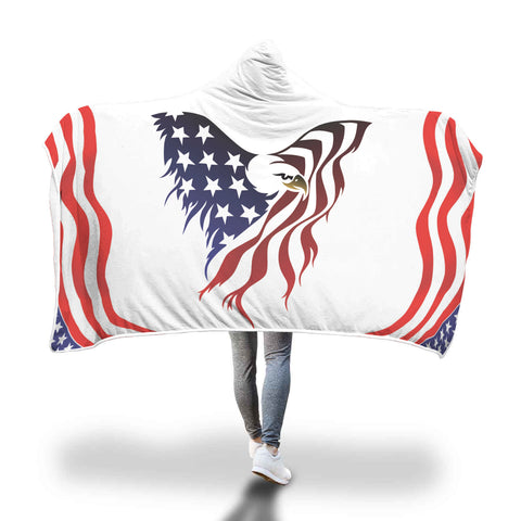 Cozy American Eagle - Hooded Blanket