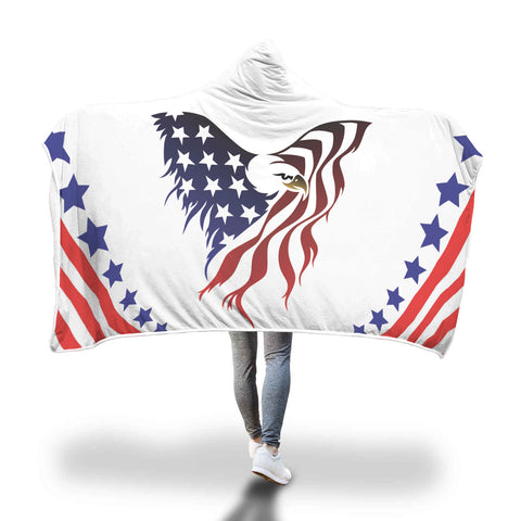 Cozy American Eagle - Hooded Blanket