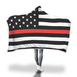 Thin Red Line Flag - Hooded Blanket