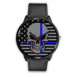 Skull - Thin Blue Line Flag - Black Watch