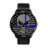 Skull - Thin Blue Line Flag - Black Watch