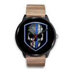 Skull - Thin Blue Line Shield - Black Watch