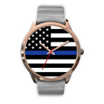 Thin Blue Line Flag Watch - Gold