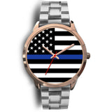 Thin Blue Line Flag Watch - Gold