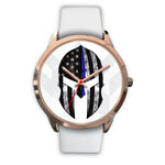 Spartan Helmet - Thin Blue Line Watch - Gold