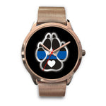 K9 Heart - Thin Blue Line Watch - Gold