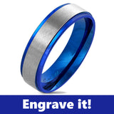 Thin Blue Line Ion Two-Tone Ring